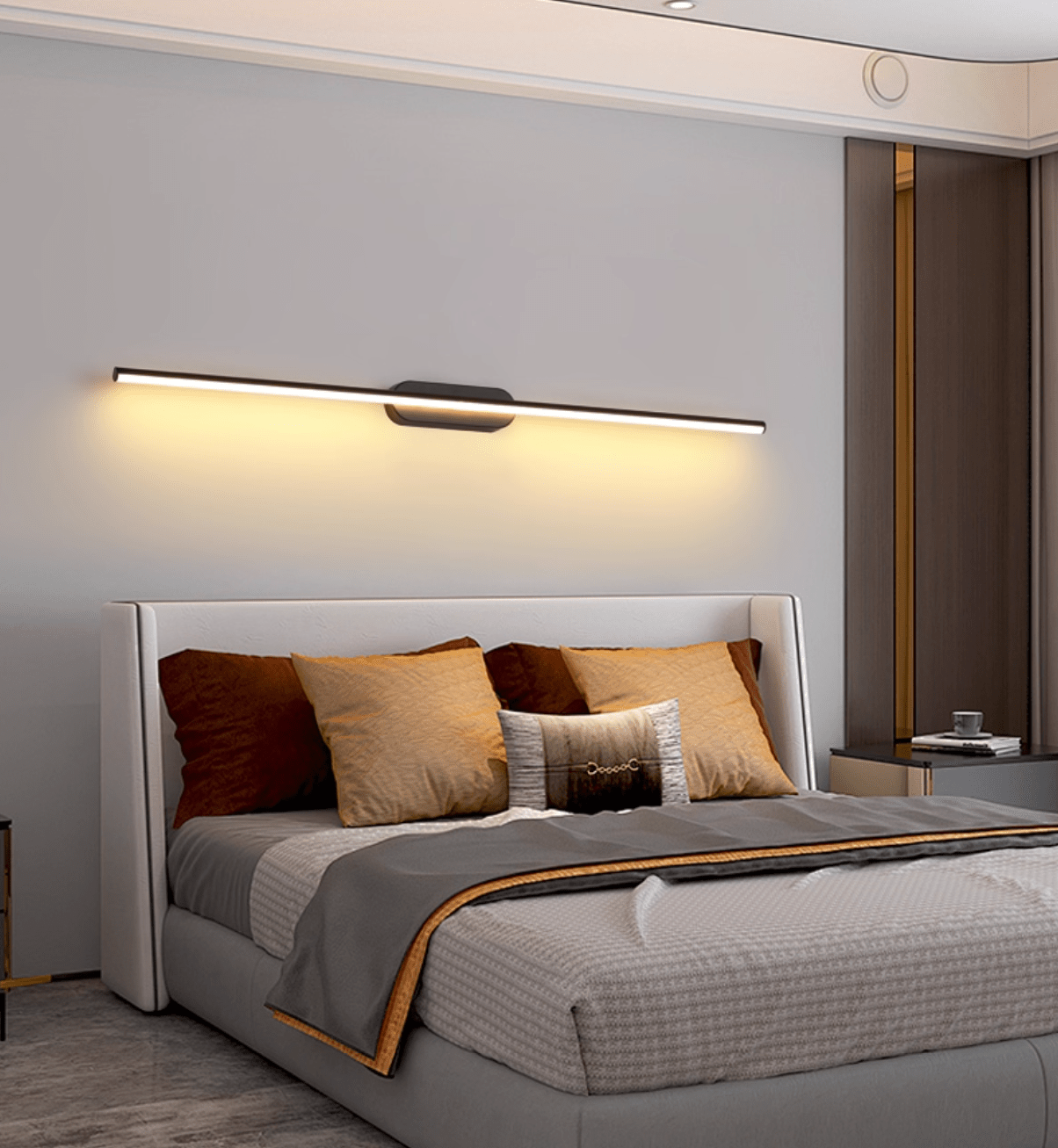 Qirma Black Slim Linear Minimalist Wall Lamp