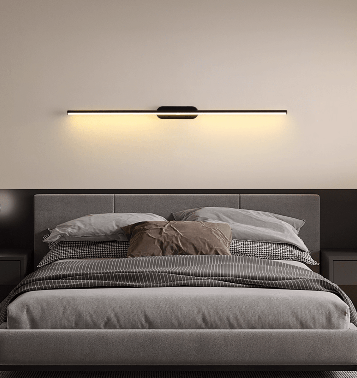 Qirma Black Slim Linear Minimalist Wall Lamp