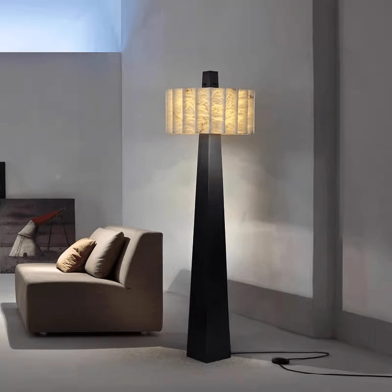 Wolve Alabaster Obelisk Floor Lamp