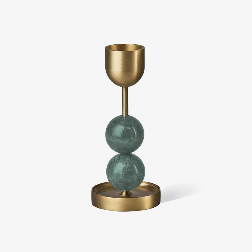 Fuldo Verdant Sphere Candle Holder Brushed Brass Accent Mid-century Interior