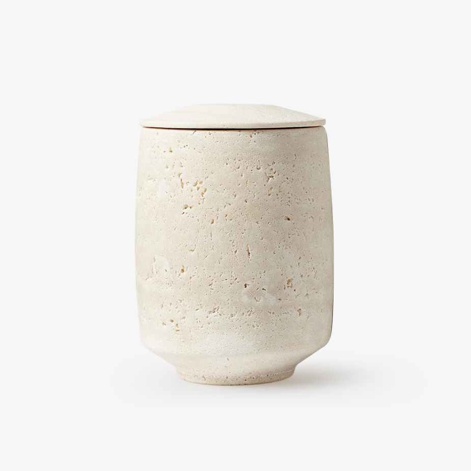 Sovel Elegant Interior Modern Natural Travertine Stone Candle Holder