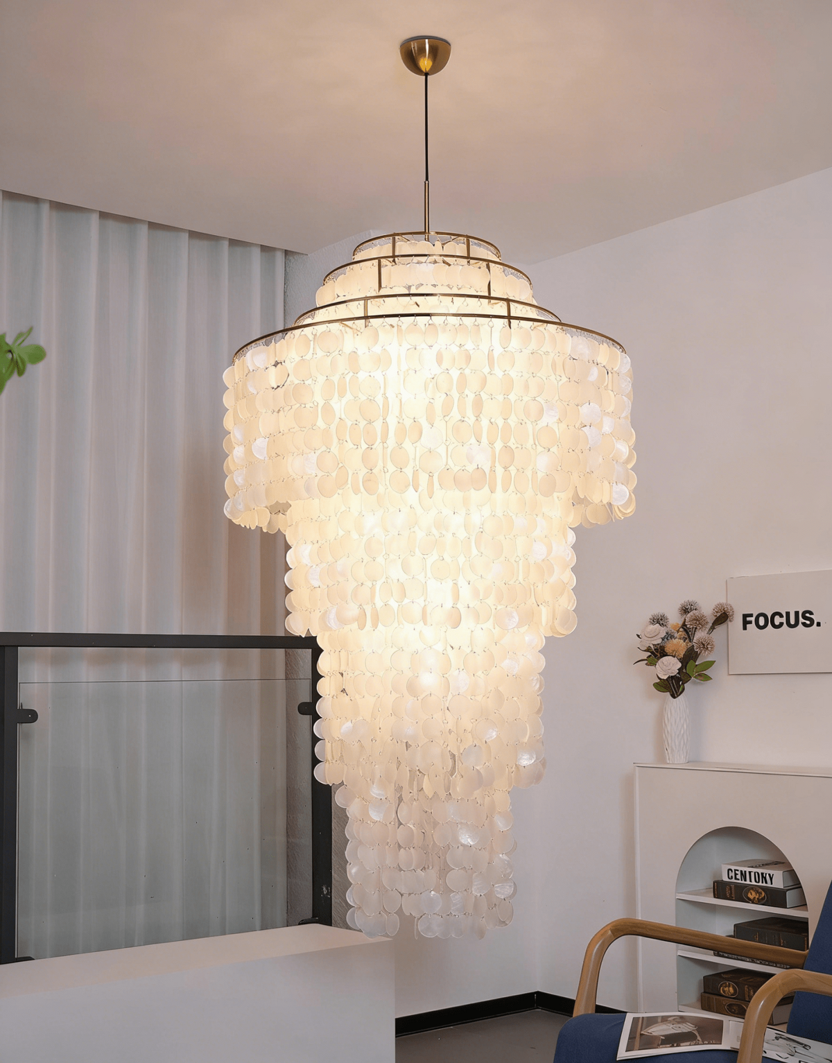Eloryra Cascading Shell Chandelier