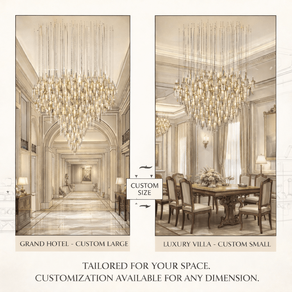 HydroDrop Amber Glass Grand Cascade Chandelier