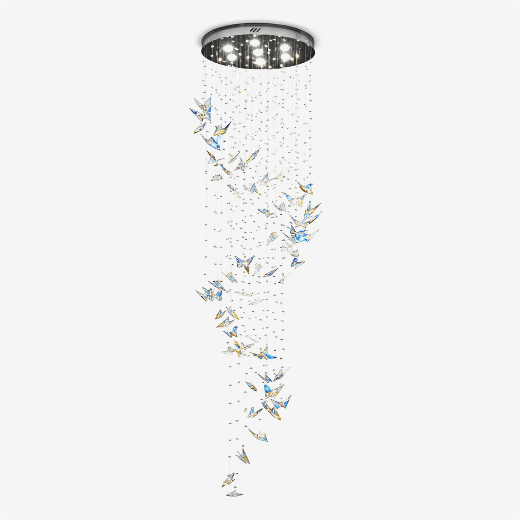 Volans Butterfly Crystal Glass Chandelier