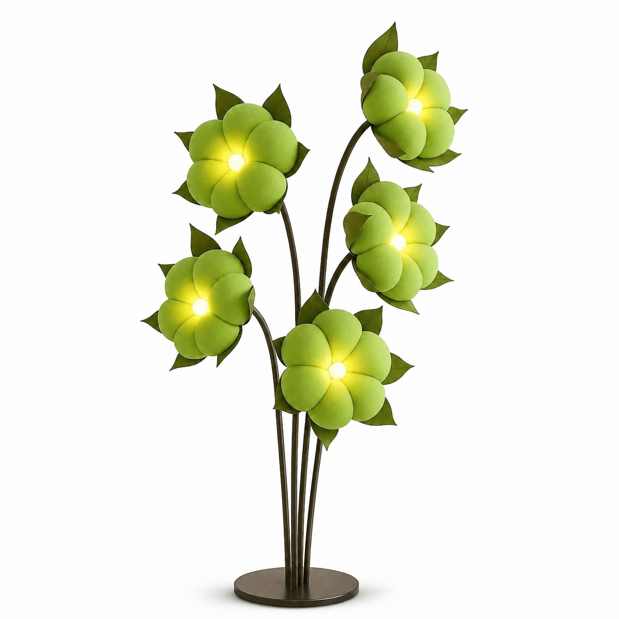 Sylvianne Green Blossom Floor Lamp