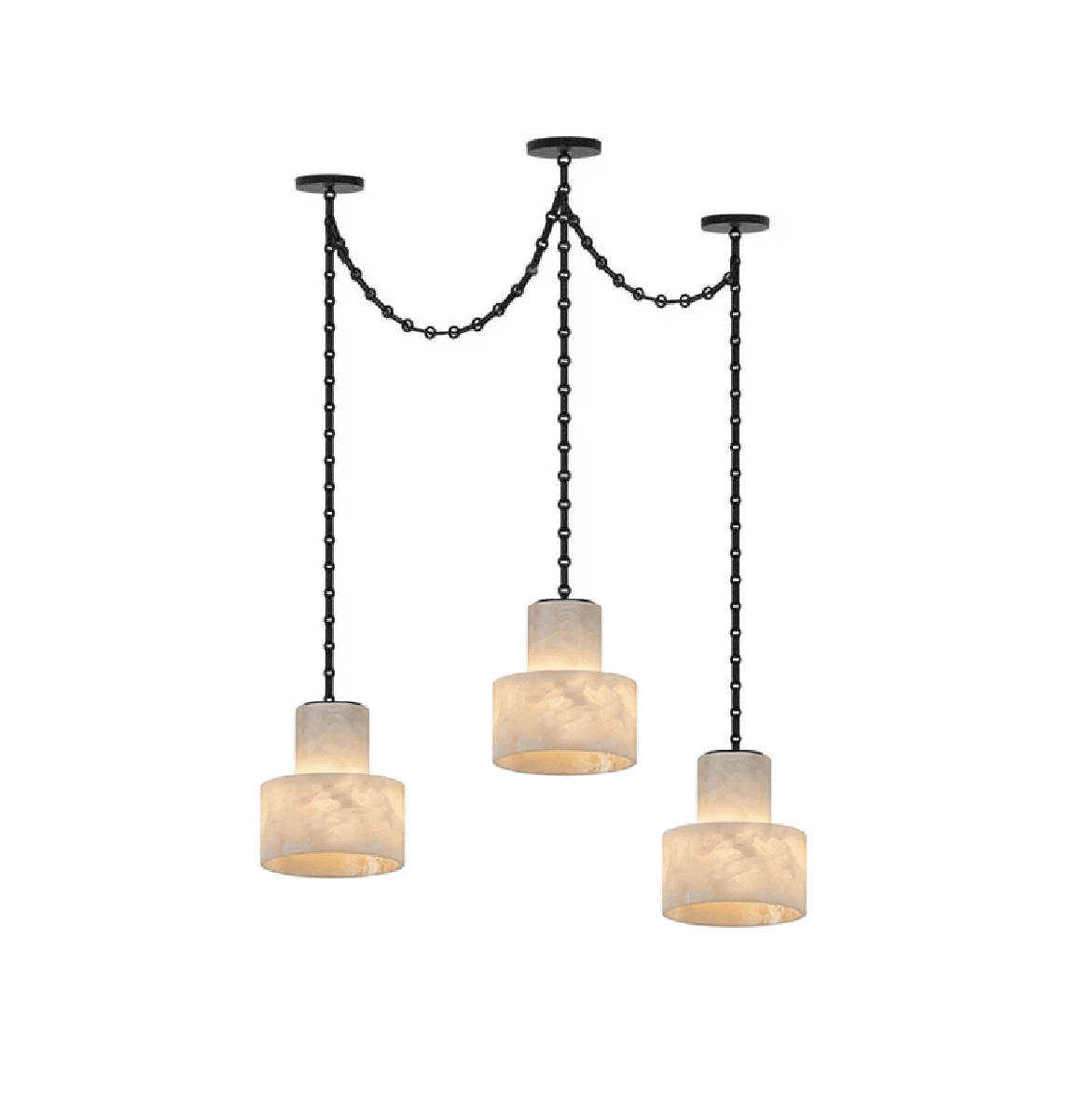 Leocadie Multi-Tier Chain Drum Pendant Lamp