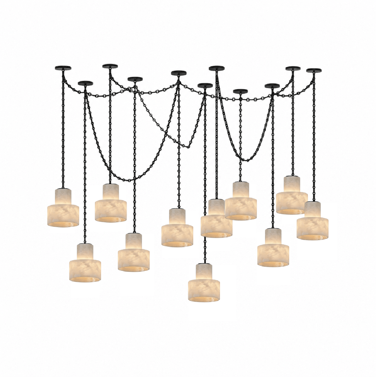 Leocadie Multi-Tier Chain Drum Pendant Lamp