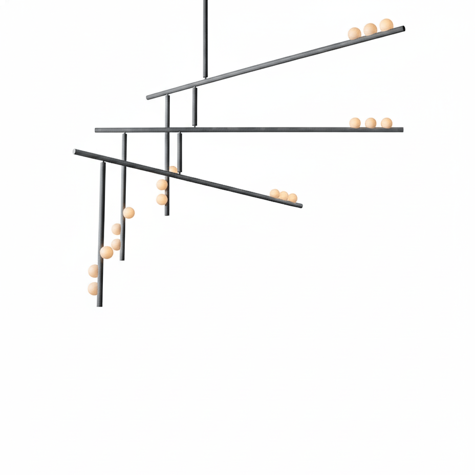 Miraview Brass Glass Drop Chandelier