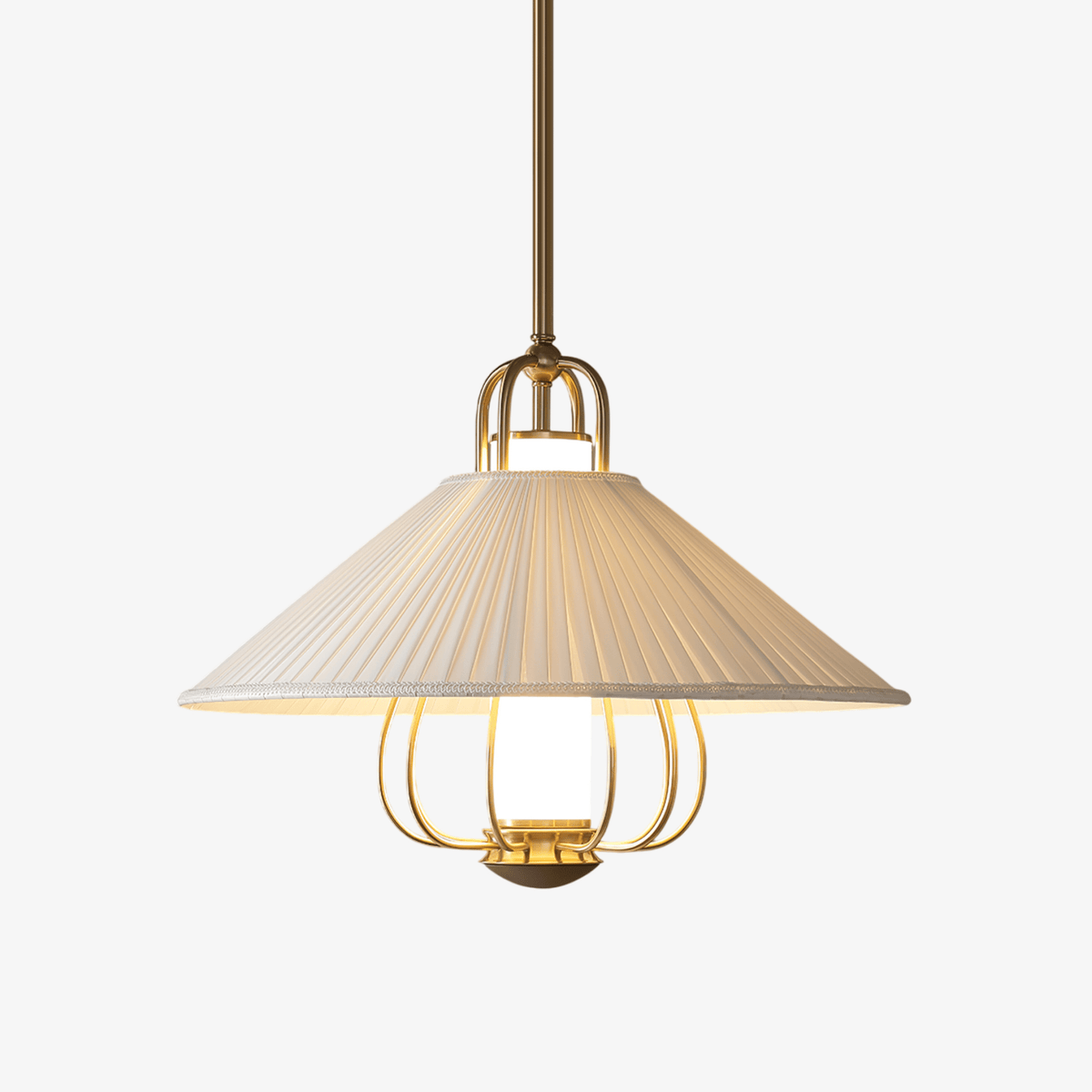Solisiella Pendant Light Fabric Gold LED Dining