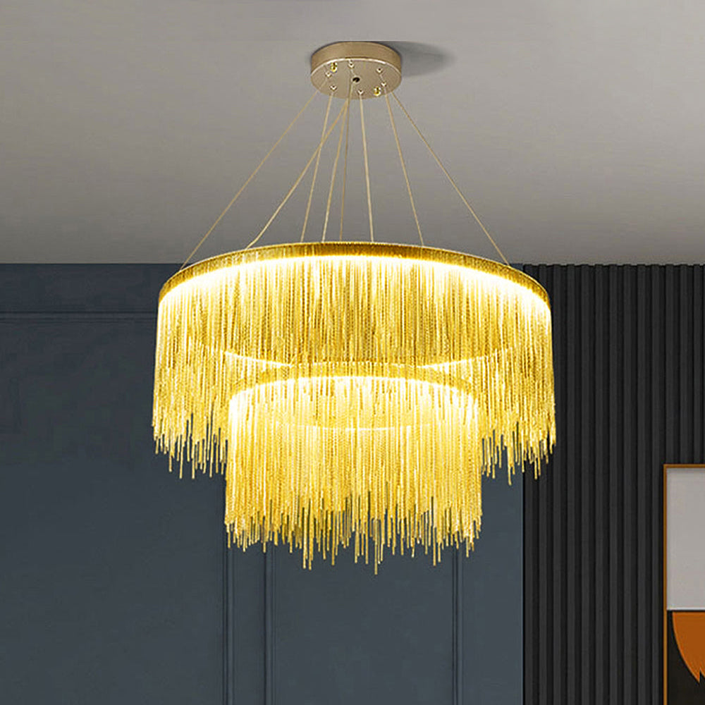 Arisha Tassel Chain Art Deco Pendant Light Living Room Hall - Neutral Decor