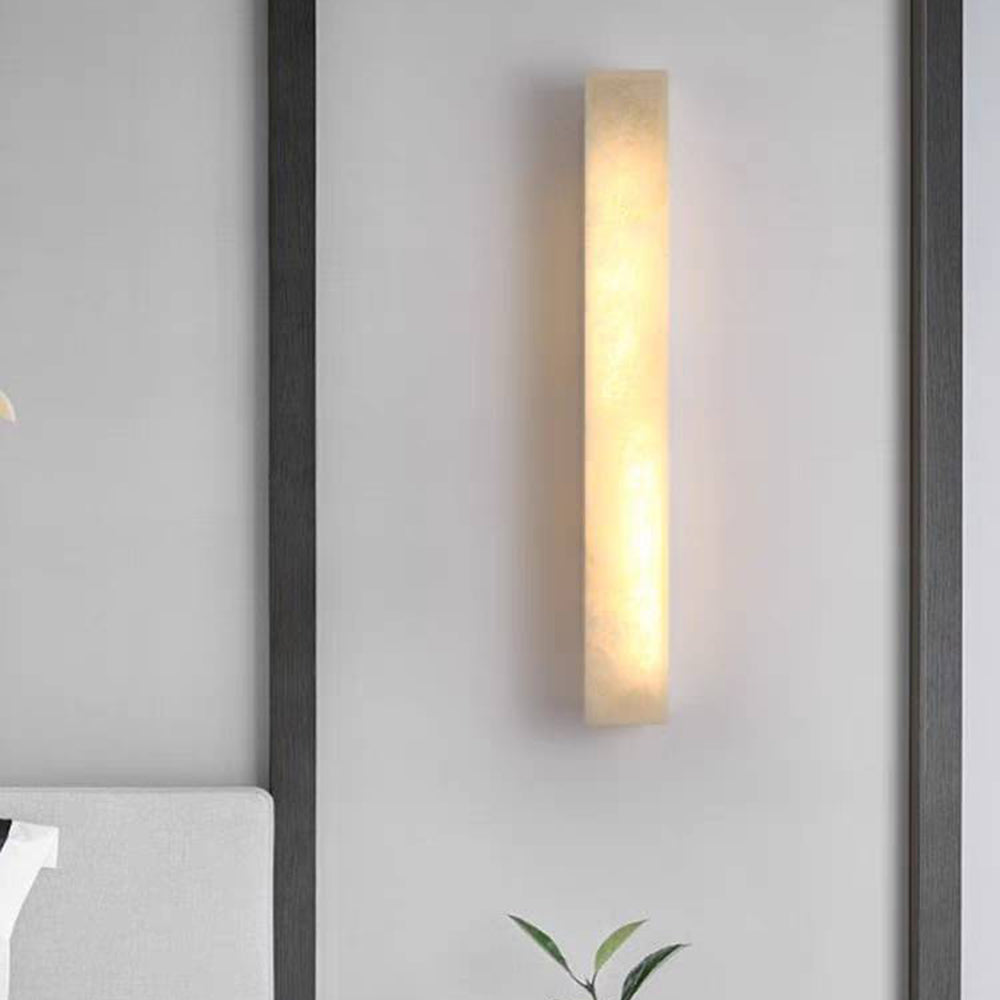 Arisha Modern Rectangular Marble Outdoor Wall Lamp - Neutral Decor