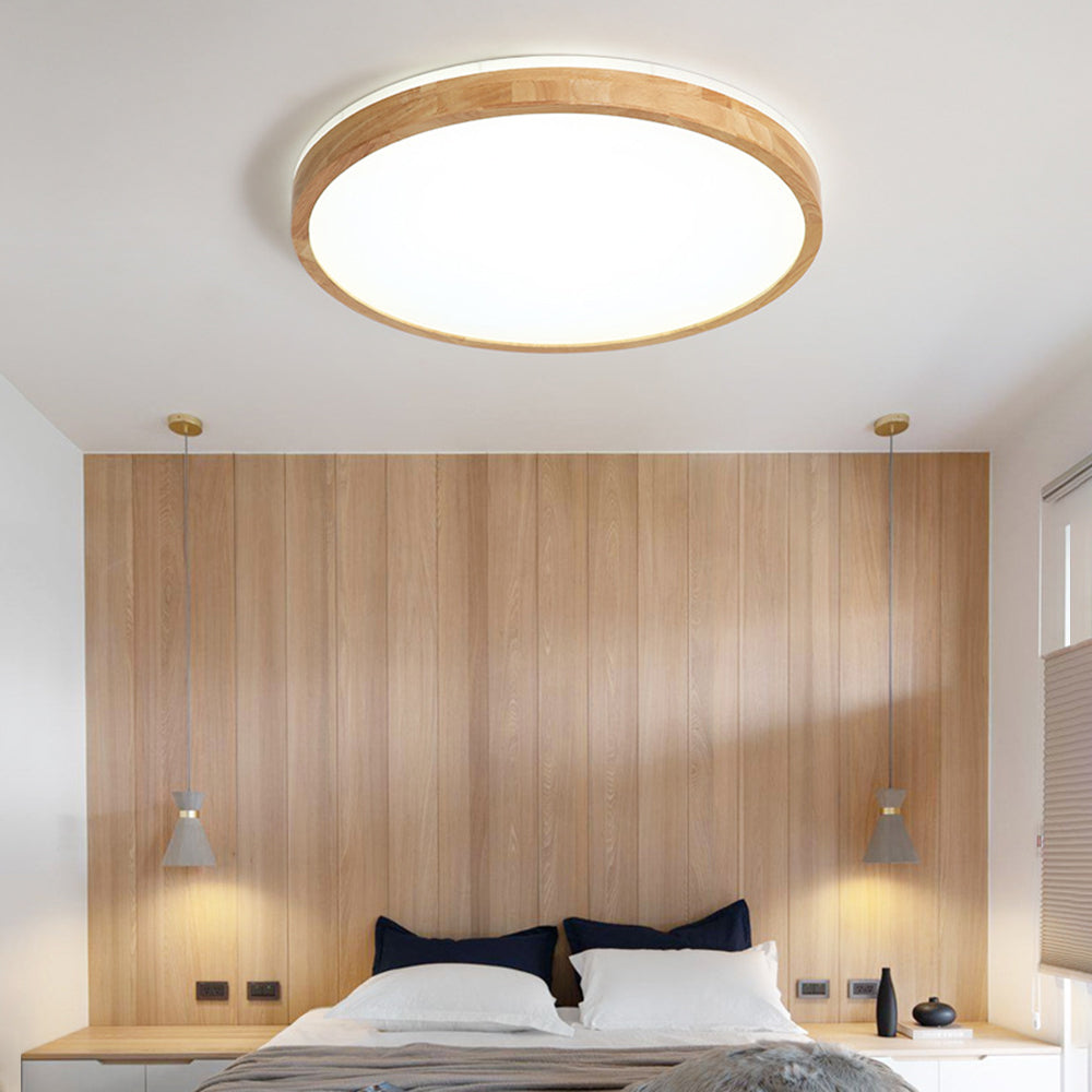Muto Nordic Acrylic/Wood Flush Mount Ceiling Light Wood - Neutral Decor