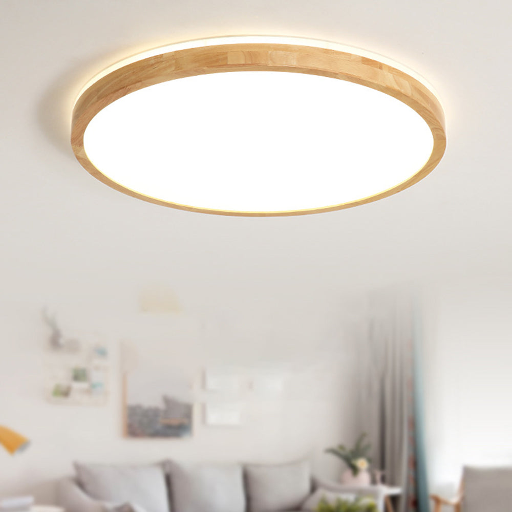 Muto Nordic Acrylic/Wood Flush Mount Ceiling Light Wood - Neutral Decor