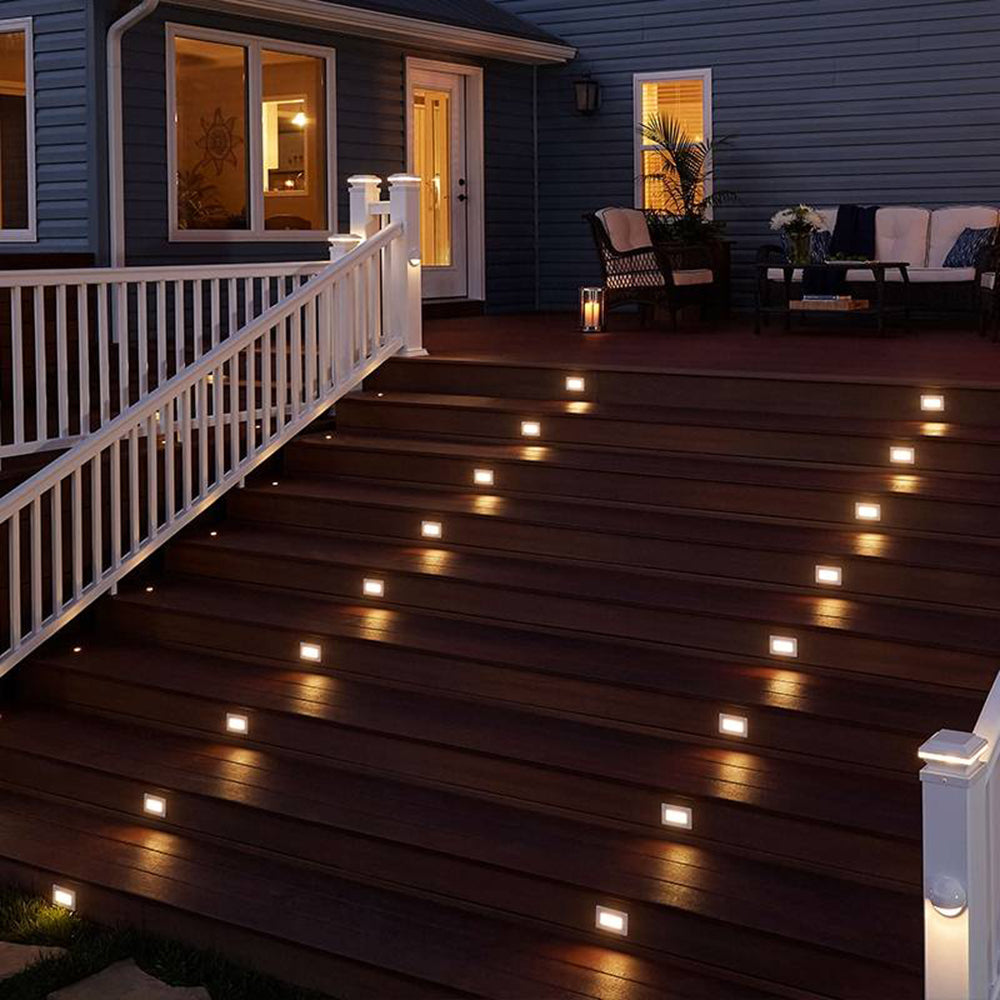 Ray Modern Rectangular Waterproof Outdoor Deck Step Light - Neutral Decor