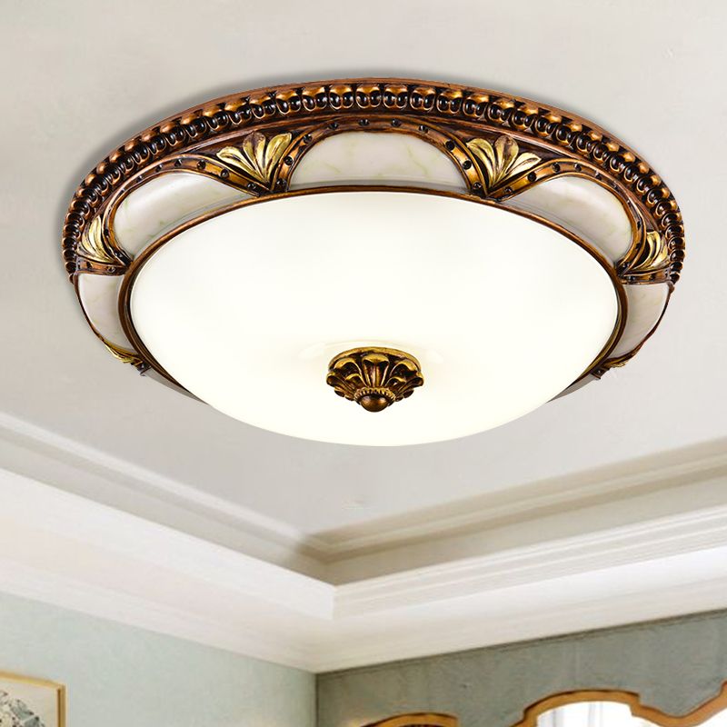 Silva Floral Retro Flush Mount Ceiling Light Antique Brass Living Room - Neutral Decor