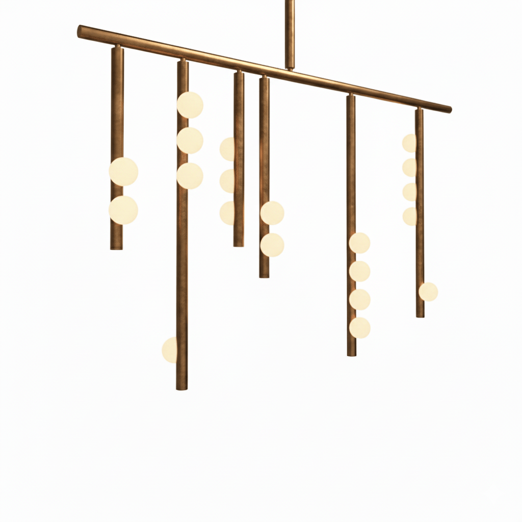 Miraview Brass Glass Drop Chandelier