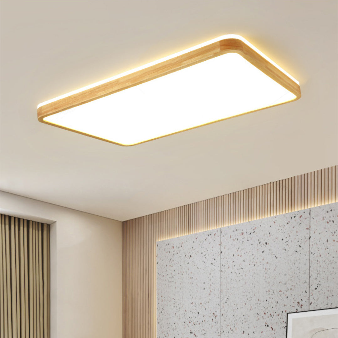 Muto Nordic Acrylic/Wood Flush Mount Ceiling Light Wood - Neutral Decor