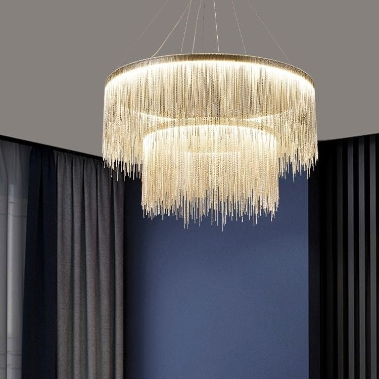 Arisha Tassel Chain Art Deco Pendant Light Living Room Hall - Neutral Decor