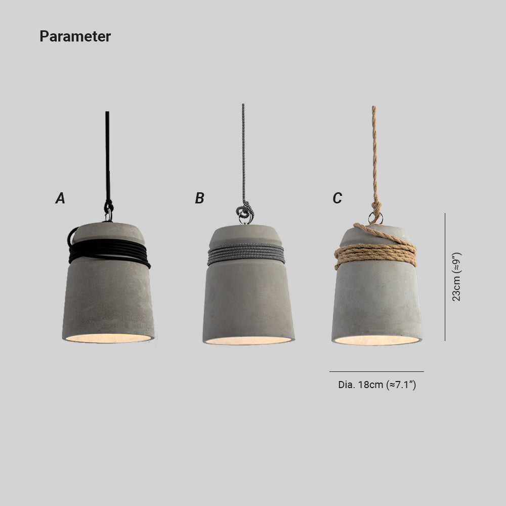 Arisha Industrial Pendant Light, Cement & - Neutral Decor