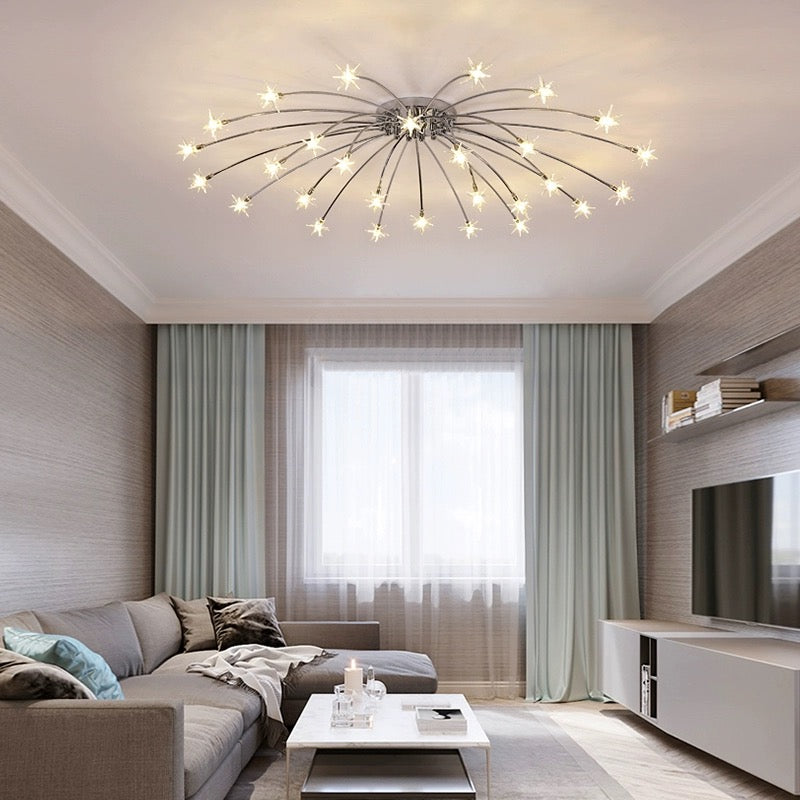 Arisha Art Deco Starry Glass Flush Mount Ceiling Light - Neutral Decor