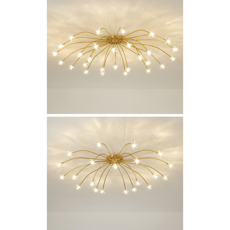 Arisha Art Deco Starry Glass Flush Mount Ceiling Light - Neutral Decor