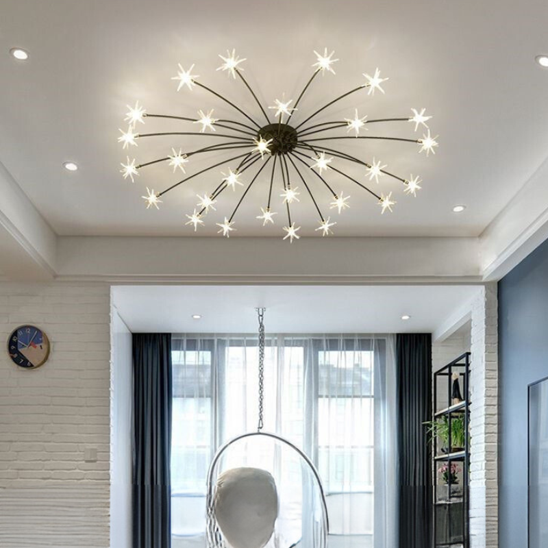 Arisha Art Deco Starry Glass Flush Mount Ceiling Light - Neutral Decor