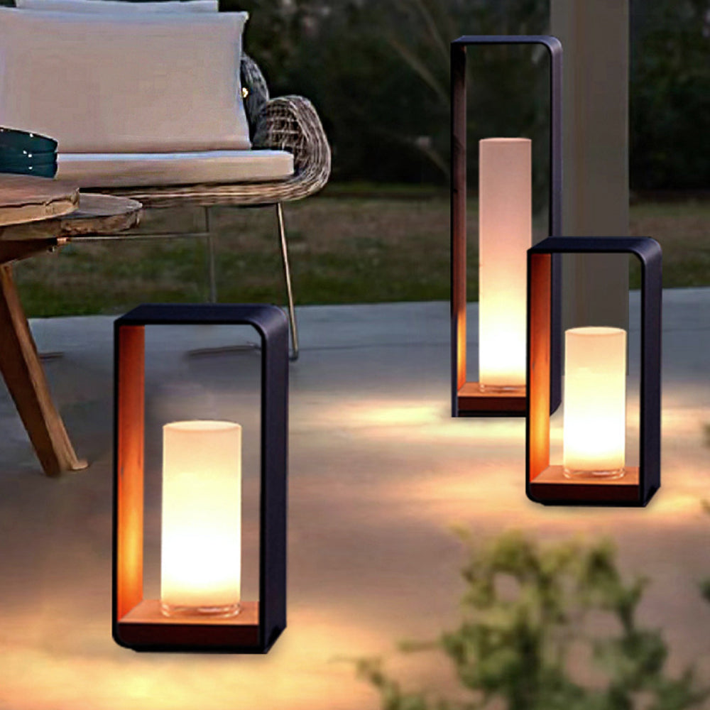 Ray Minimalist Cuboid Candle Outdoor Floor Lamp Garden - Neutral Decor