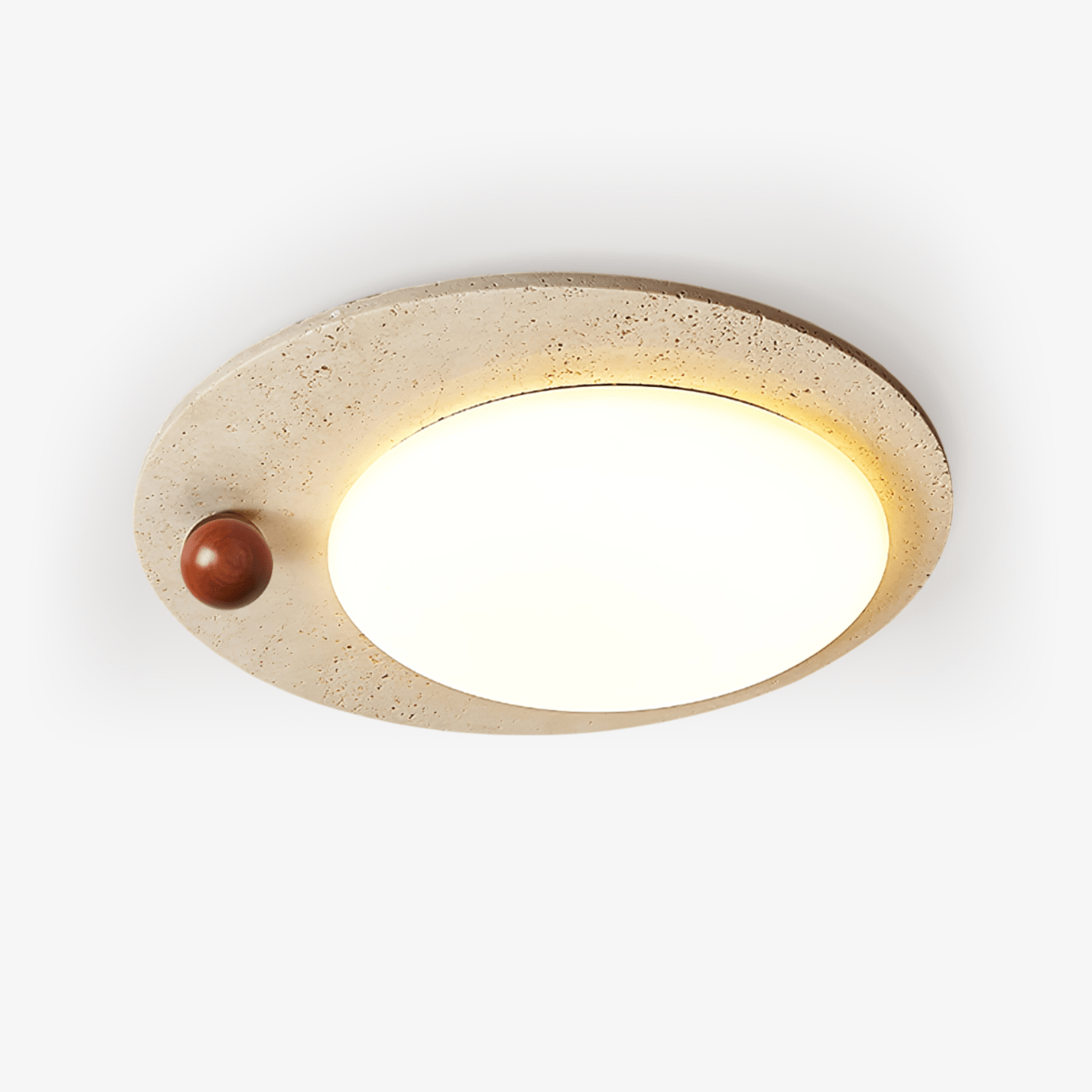 Aeolian Circular Travertine Ceiling Light