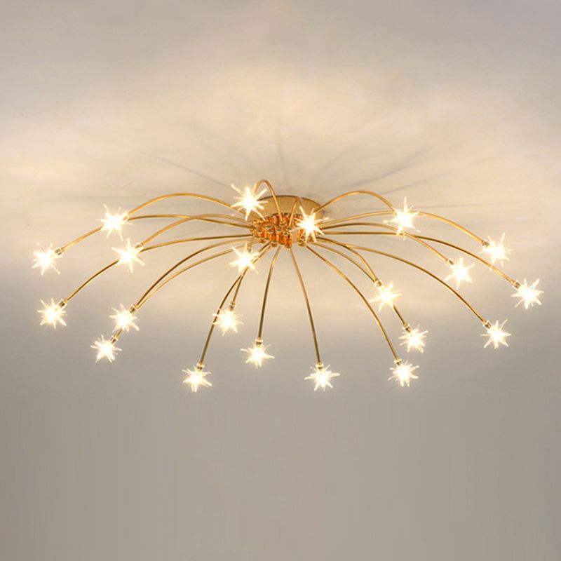 Arisha Art Deco Starry Glass Flush Mount Ceiling Light - Neutral Decor
