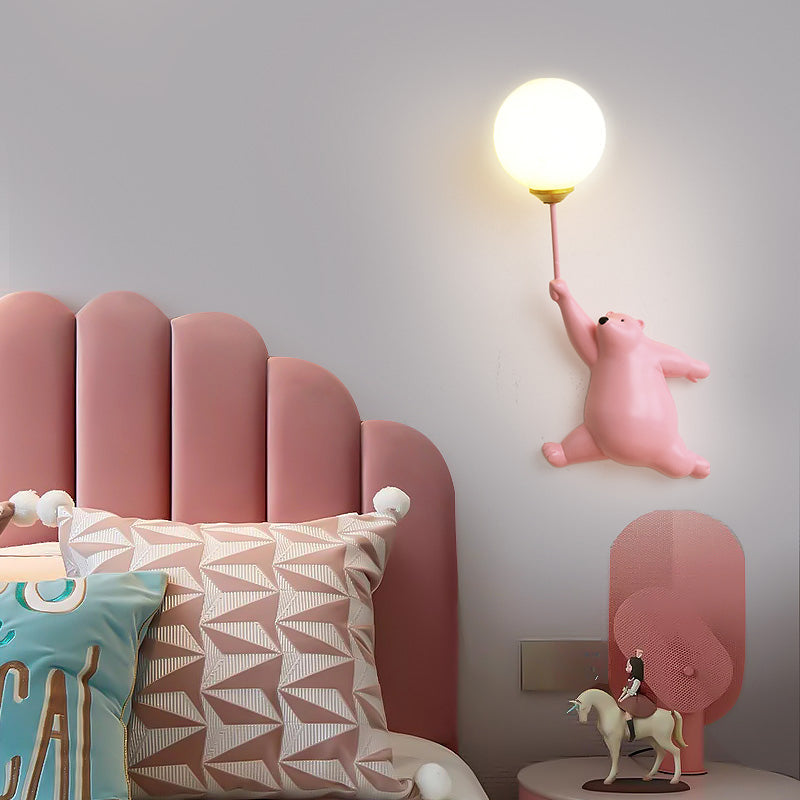 Aria Wall Reading Lamp Bear Balloon Children Bedroom/Bedside/Study - Neutral Decor
