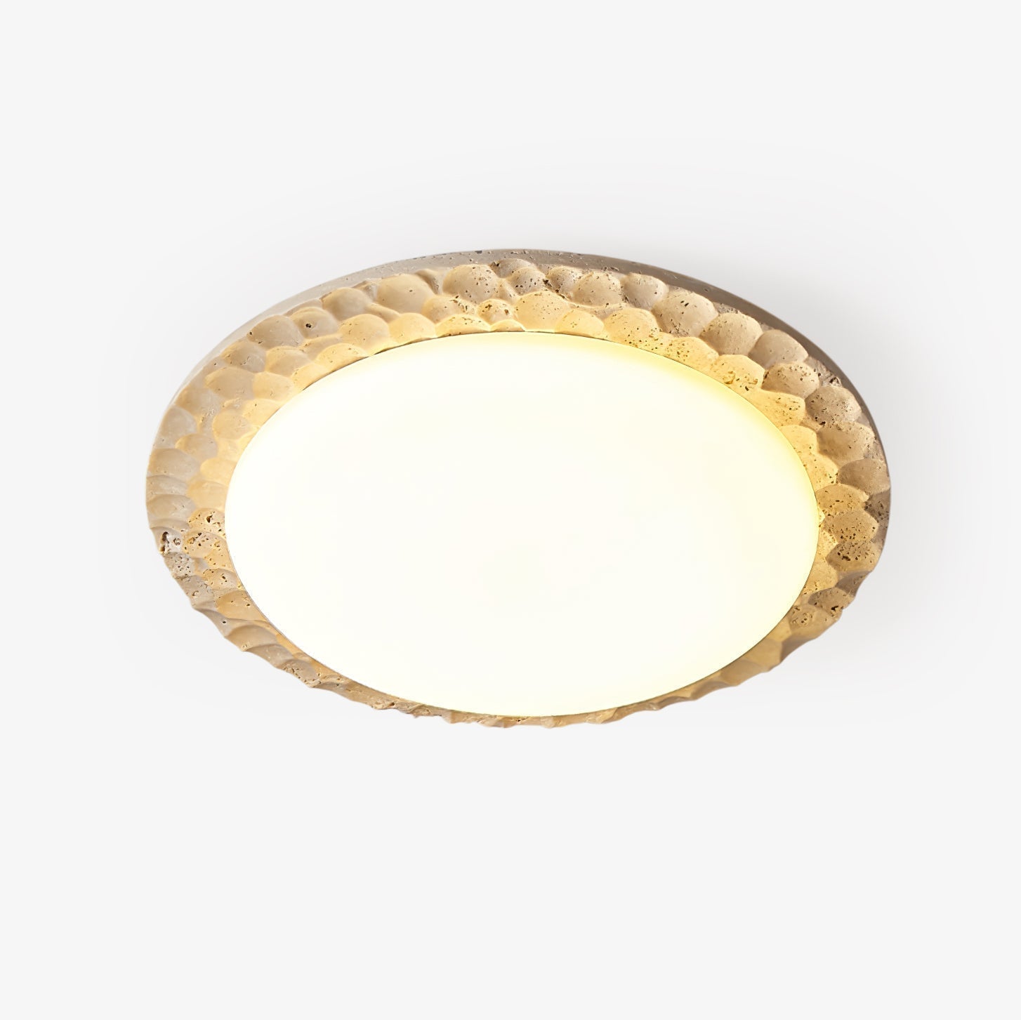 Cascade Travertine Carved Ceiling Light