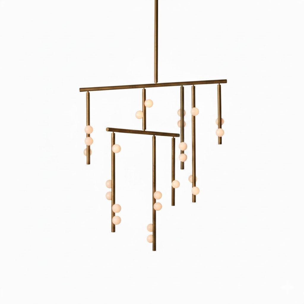 Miraview Brass Glass Drop Chandelier