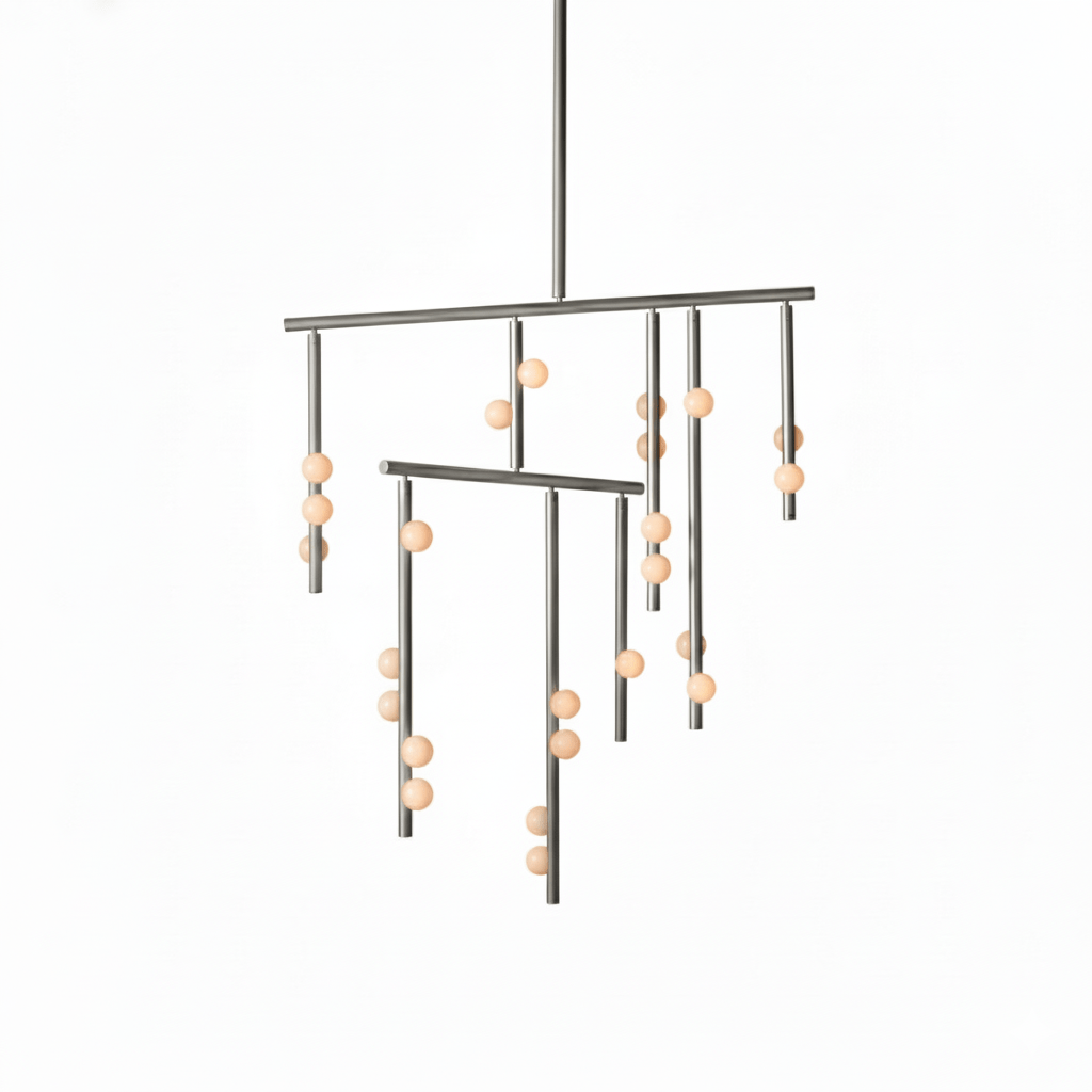 Miraview Brass Glass Drop Chandelier