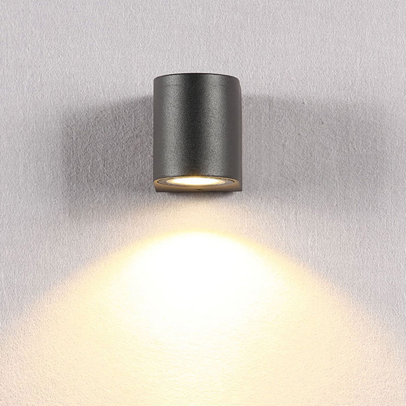 Tavon Minimalist Metal Square Outdoor Wall Lamp, Black - Neutral Decor