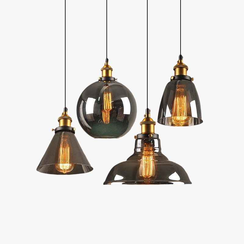 Arisha Industrial /Glass Pendant Light Dining Room - Neutral Decor