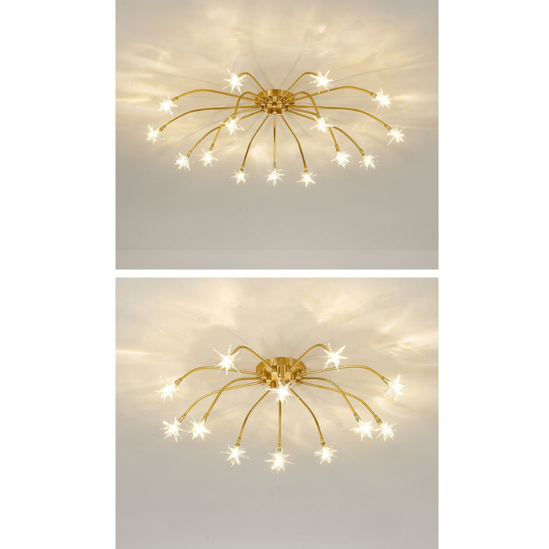 Arisha Art Deco Starry Glass Flush Mount Ceiling Light - Neutral Decor