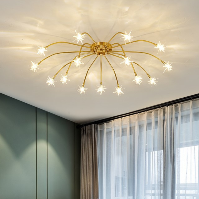 Arisha Art Deco Starry Glass Flush Mount Ceiling Light - Neutral Decor