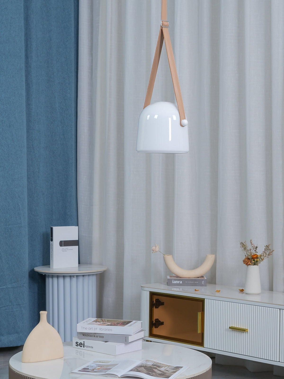Averisce Leather Industrial Pendant Light