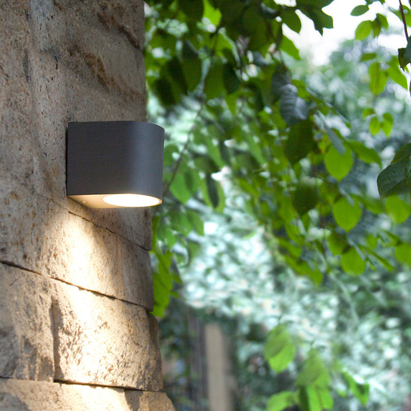 Tavon Minimalist Metal Square Outdoor Wall Lamp, Black - Neutral Decor