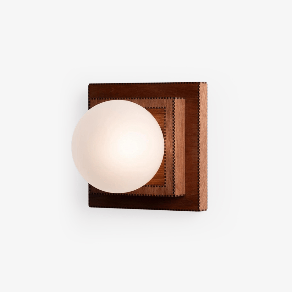Luna Wood Layered Globe Wall Lamp