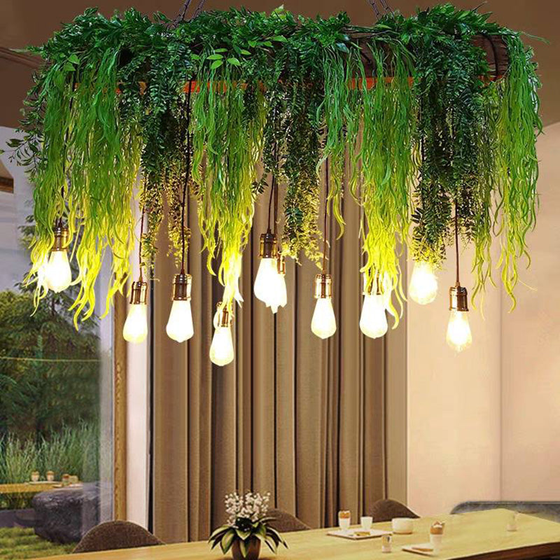 Ritta Natural Decorative Rectangular Plant Pendant Light - Neutral Decor