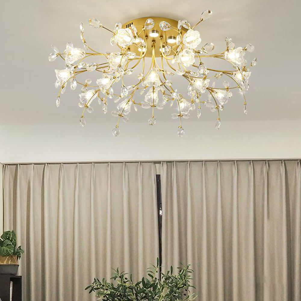 Arisha Art Deco Elegant Flower Flush Mount Ceiling Lights - Neutral Decor