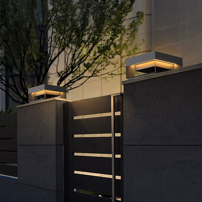 Ray Post Modern Solar Square LED Outdoor Light - Neutral Decor