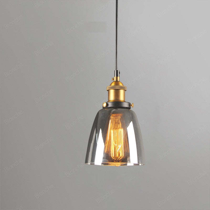 Arisha Industrial /Glass Pendant Light Dining Room - Neutral Decor
