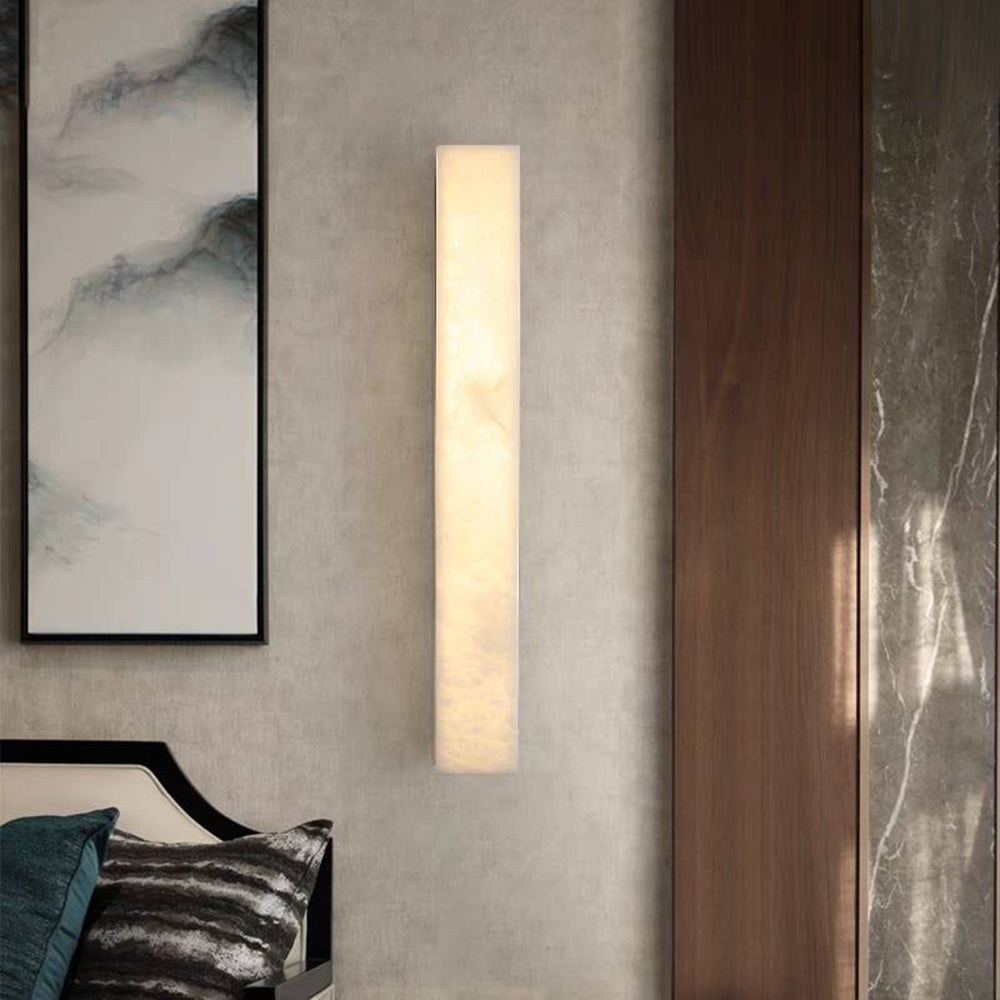 Arisha Modern Rectangular Marble Outdoor Wall Lamp - Neutral Decor