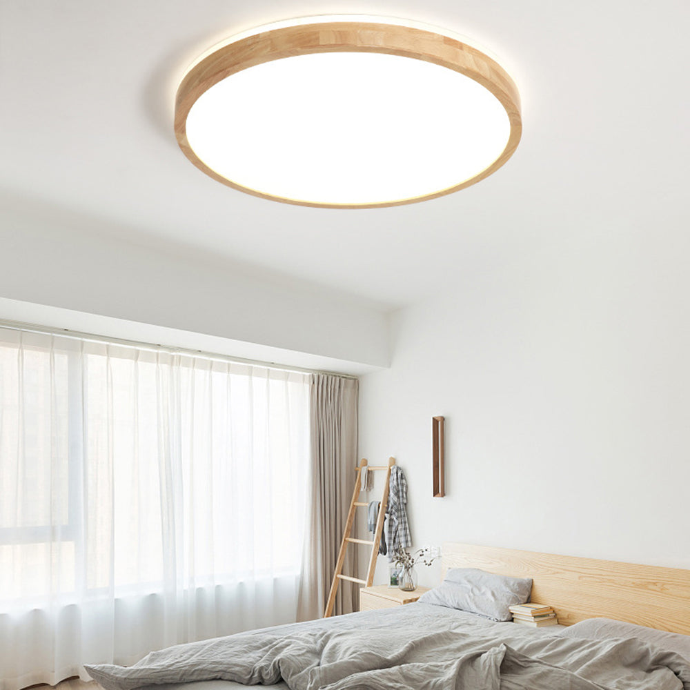 Muto Nordic Acrylic/Wood Flush Mount Ceiling Light Wood - Neutral Decor