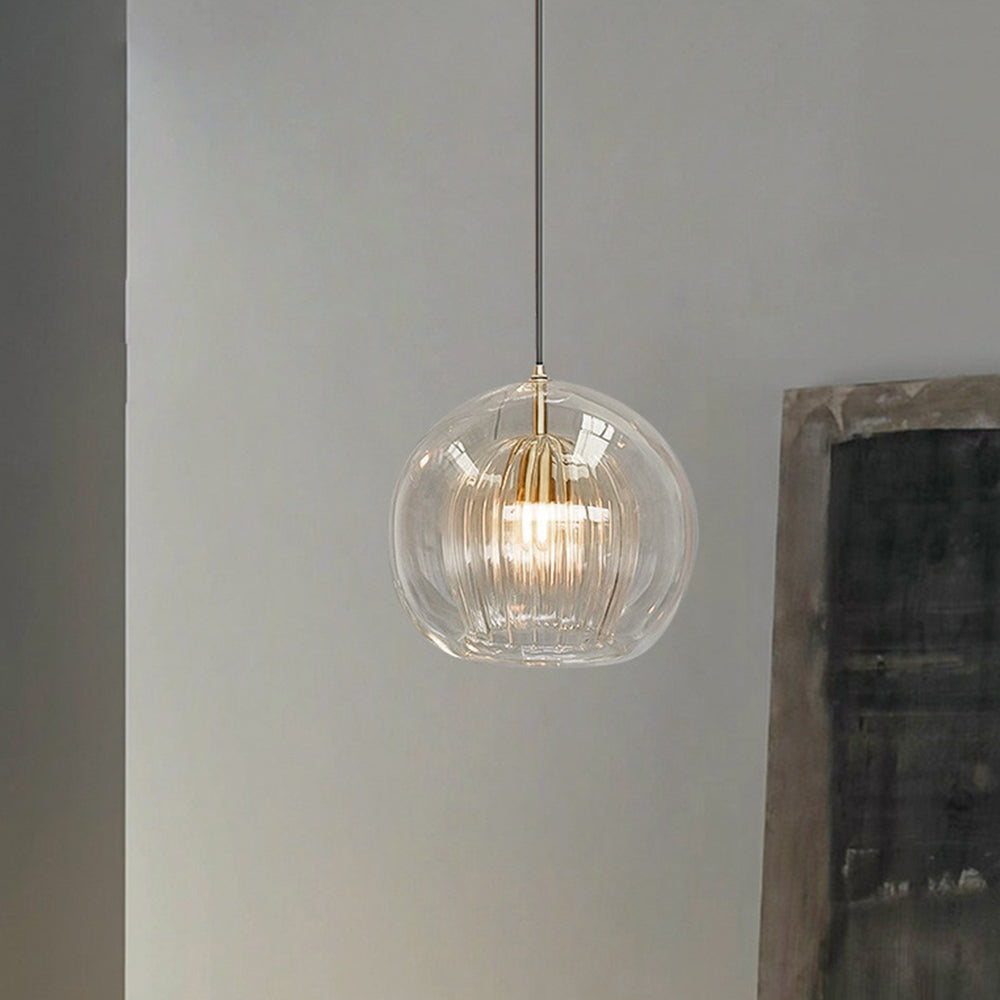 June Glass Globe Pendant Light Clear &Amber - Neutral Decor