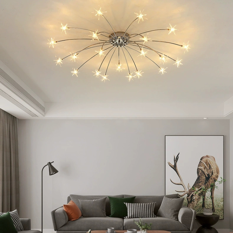 Arisha Art Deco Starry Glass Flush Mount Ceiling Light - Neutral Decor