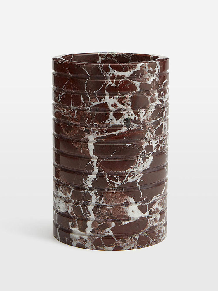 Hemzi Rosso Levanto Marble Vessel Sculptural Natural Stone High-end Decor