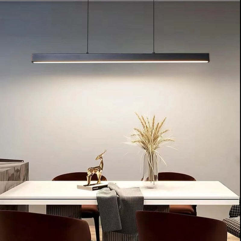 Thala Modern Linear Metal LED Pendant Light Black/Brown - Neutral Decor